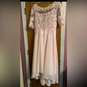 Stunning Pink Lace Overlay Dress